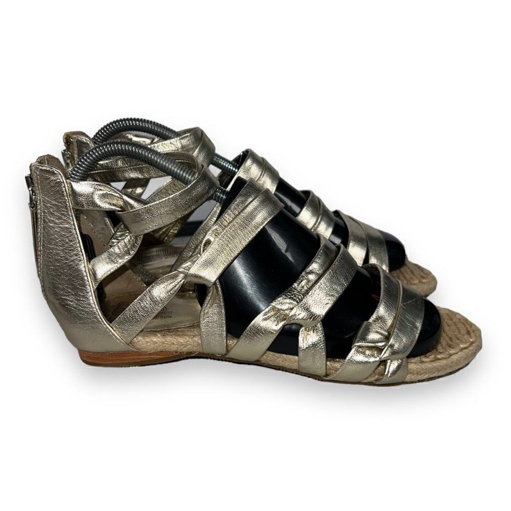 Belle Sigerson Morrison Strappy / Zip Sandals Gold‎ / Jute Women's 7.5B - Picture 4 of 10
